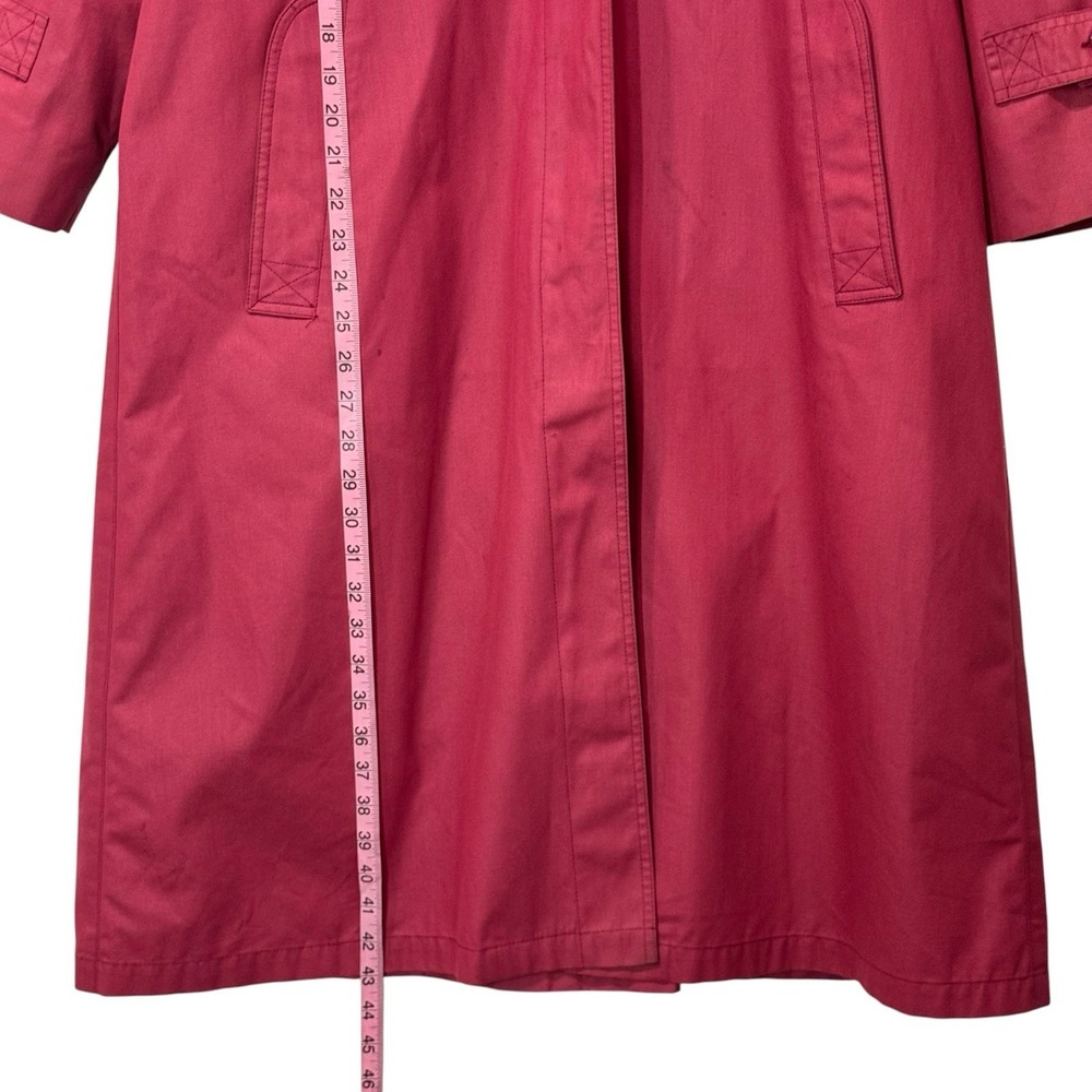 Vintage London Fog Women's 8P Burgundy Trench Coat 3M Thinsulate Lined Raincoat - Picture 6 of 10